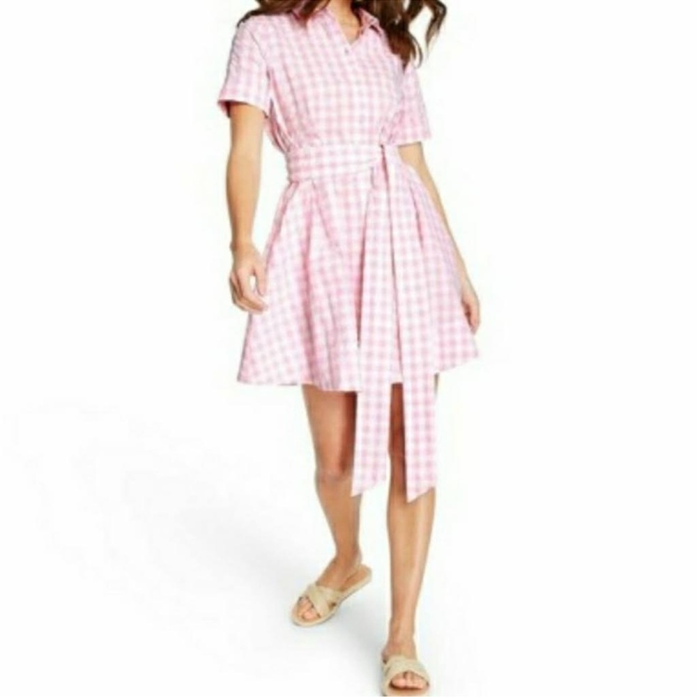 Lisa Marie Fernandez x Target Pink Gingham Women's Dress XXS NWT - Picture 3 of 5